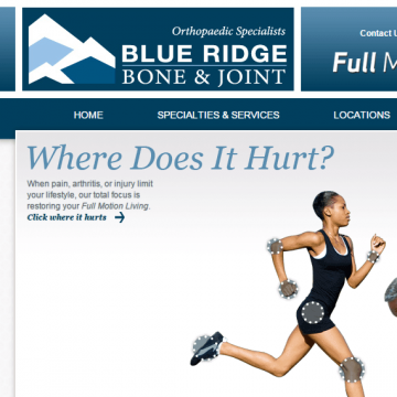 Blue Ridge Bone & Joint website screenshot