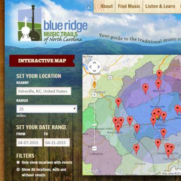Blue Ridge Music Trails website screenshot